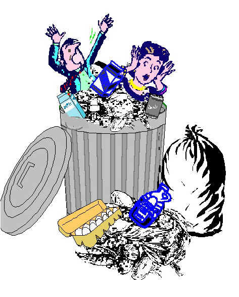 People In Trash Can